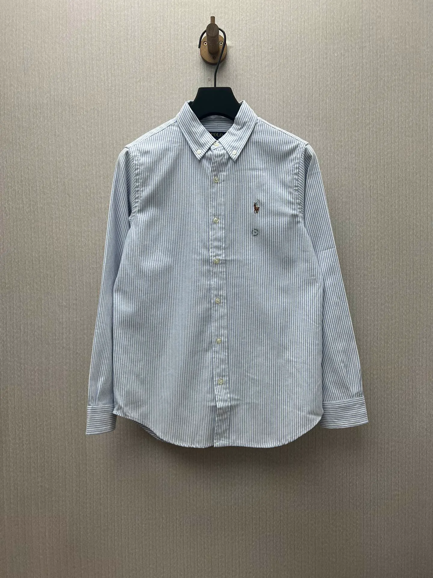 P430 Polo 25ss new logo embroidered striped square collar casual long-sleeved shirt, men's size: XS.S.M.L.XL.